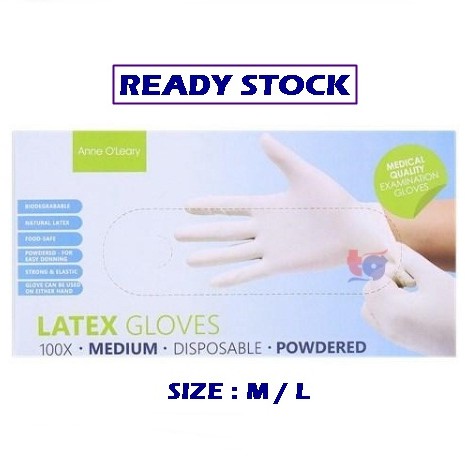 100Pcs Hand Gloves / Medical Hand Glove / Latex Disposable Hand Gloves / Glove / Sarung Tangan Getah(Anne O'leary) | Shopee Malaysia