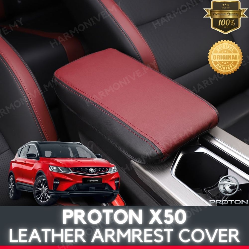 [PREMIUM] PROTON X50 Armrest Central Leather Cover Pad Gear Knob Cover