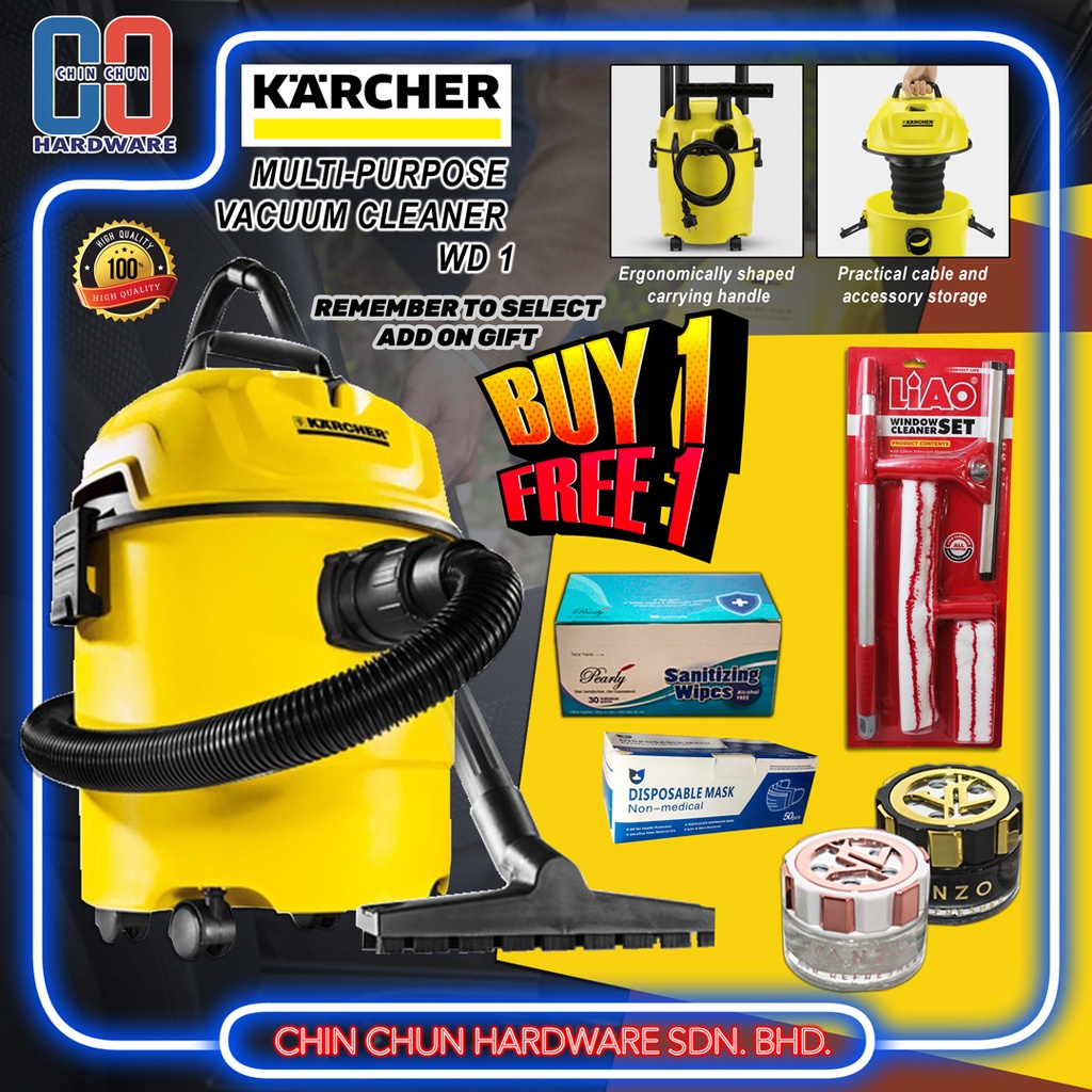 KARCHER WD1 CLASSIC 15L HOME VACUUM CLEANER & BLOWERWET & DRY VACUUM