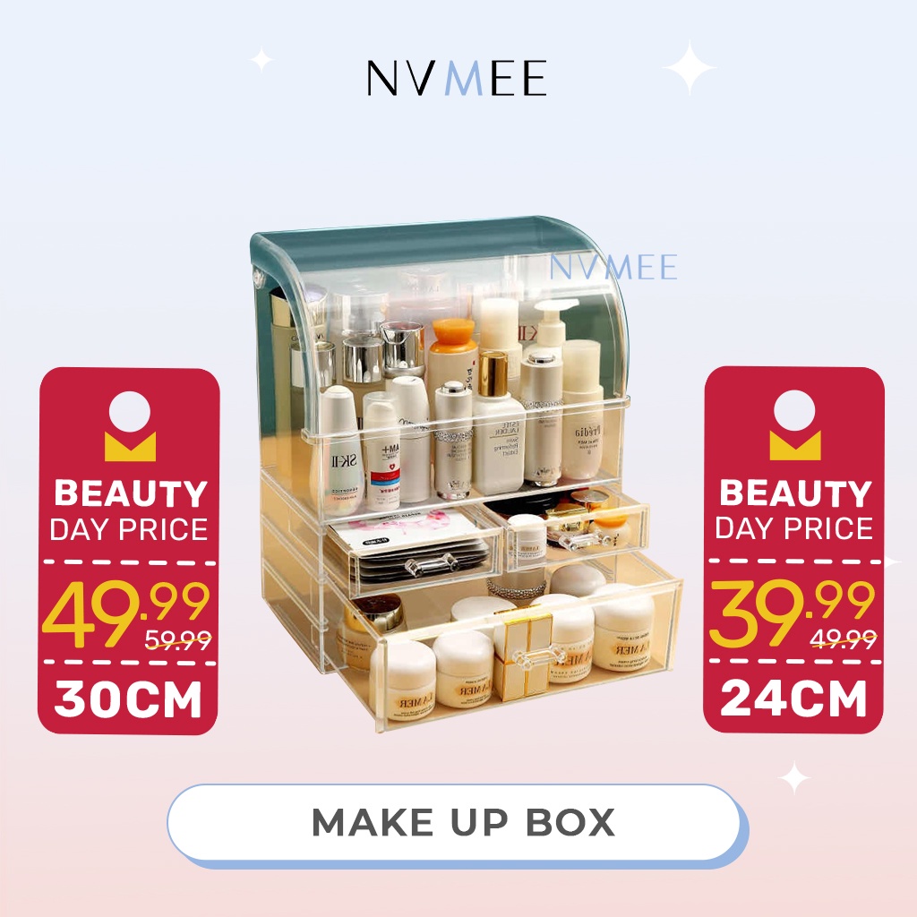 Jewelry Storage Box Transparent Acrylic Cosmetic Skincare Dustproof