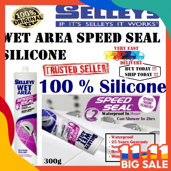 Selleys Wet Area Speed Seal Silicone Waterproof ( Clear) 300G Shopee