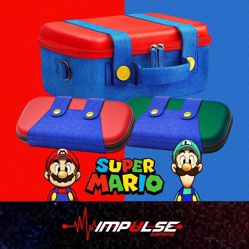 NSW Nintendo Switch Premium Mario Travel Carry Bag with PU Carry Pouch