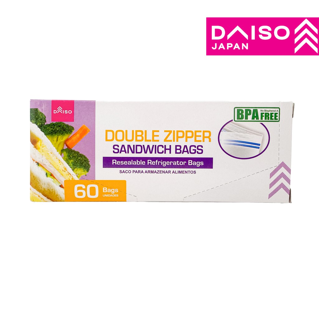DAISO No20 Double Zipper Sandwich Bags Shopee Malaysia