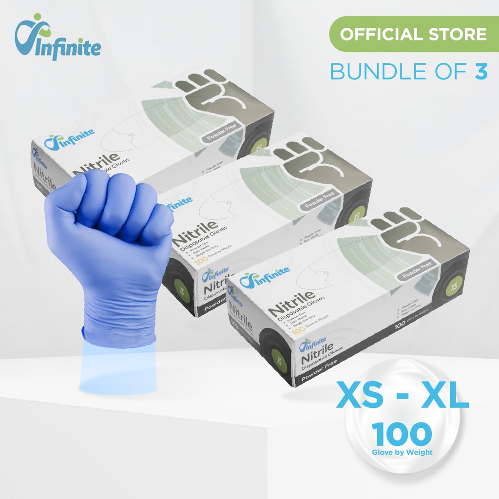 Infinite Nitrile Disposable Glove (SIZE XS XL) 100PCS/BOX by