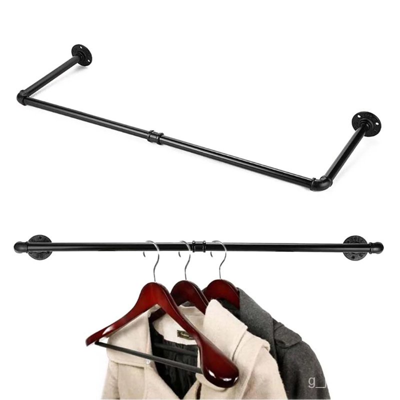 Bedroom Garment Home Rail Detachable Multipurpose Wall Mounted Industrial Pipe Clothes Rack