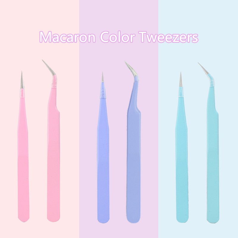 Macaron Color Tweezers Eyelashes Tweezer Tape Stickers Scrapbook Tools