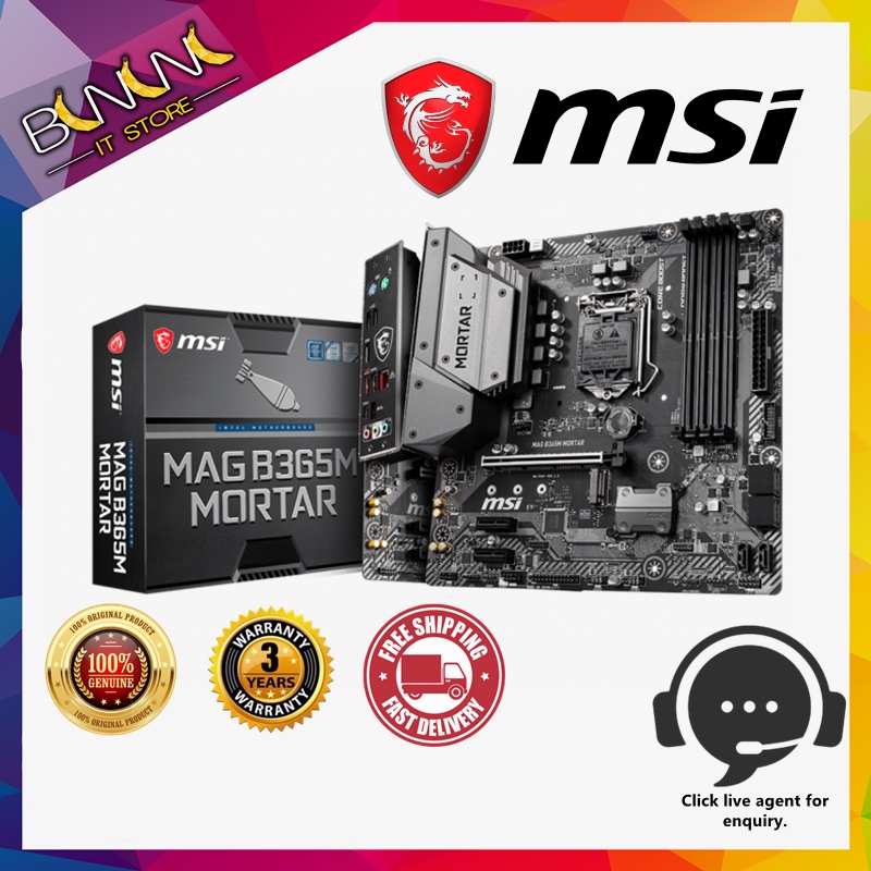 MSI MAG B365M MORTAR LGA1151 Motherboards Shopee Malaysia