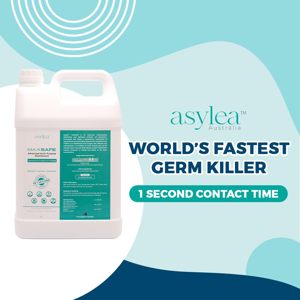 Food Grade Disinfectant 1 Second Contact Time ASYLEA MAXSAFE 5 liter Shopee Malaysia