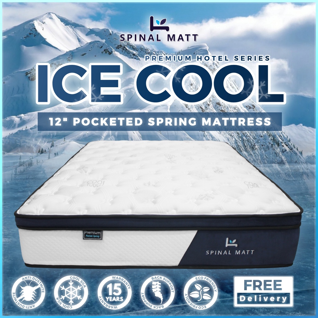 [𝐅𝐑𝐄𝐄 𝐒𝐡𝐢𝐩𝐩𝐢𝐧𝐠] 12'' Spinal Matt Pocket Spring Cooling Premium Tilam