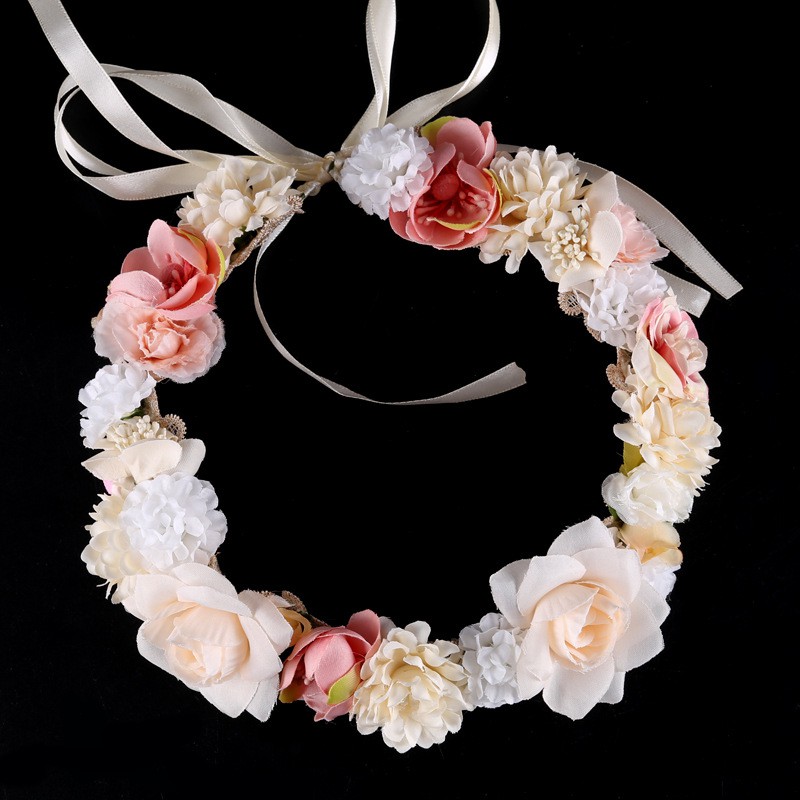 Handmade Floral Flower Garland Headdress Wreath Headband Headpiece