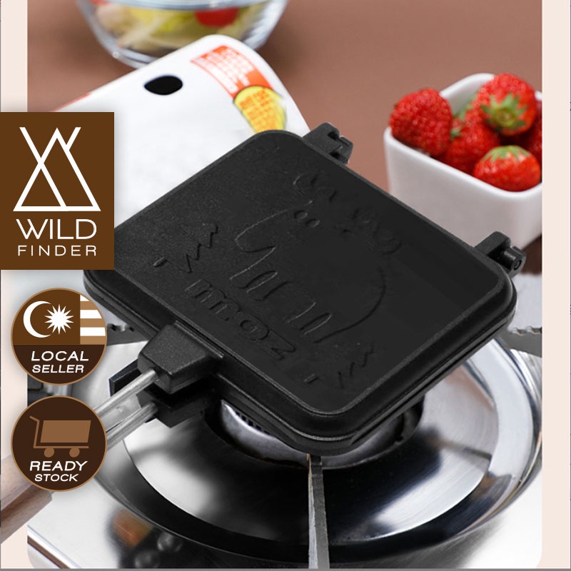 WildFinder Moz Sandwich Toaster Using Gas Stove For Outdoor Camping