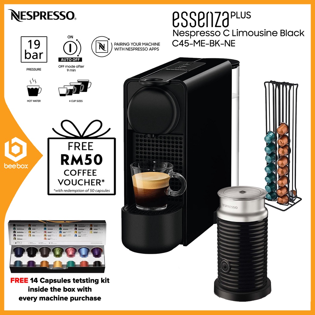 Nespresso C45MEBKNE Essenza Plus Fully Automatic Capsule Espresso