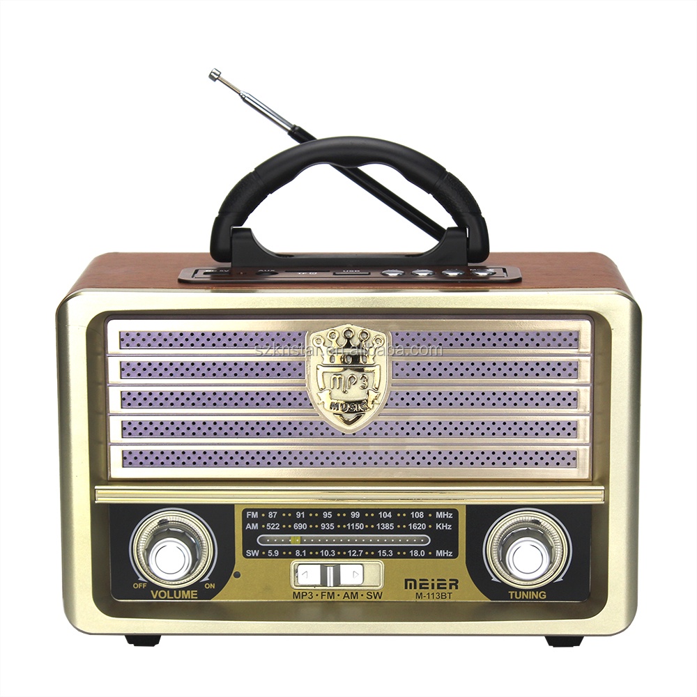 Classic Old Style FM AM Radio Retro Wood Radio with Bluetooth Play Mp3