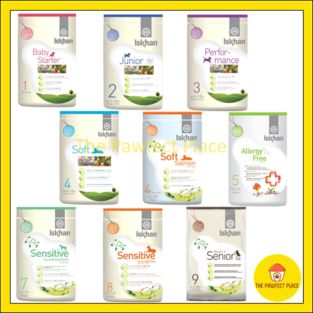 Iskhan Korean Dog Food 1.2kg 1kg Soft Salmon Performance Allergy Free Sensitive Junior Senior