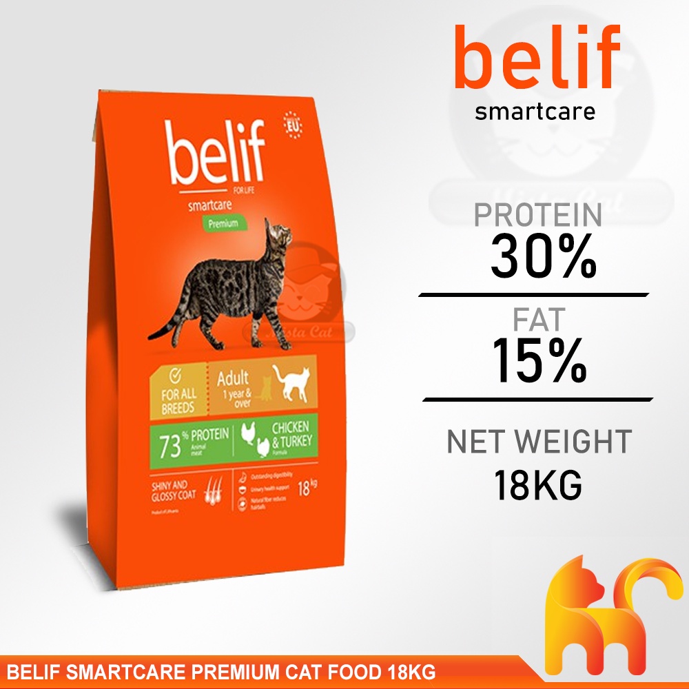 Belif Smartcare Premium Cat Food 18kg Makanan Kucing Premium Shopee