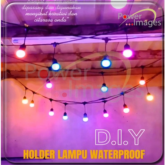 10M Outdoor Hanging String Light Bulb Holder Set Lampu Raya Waterproof