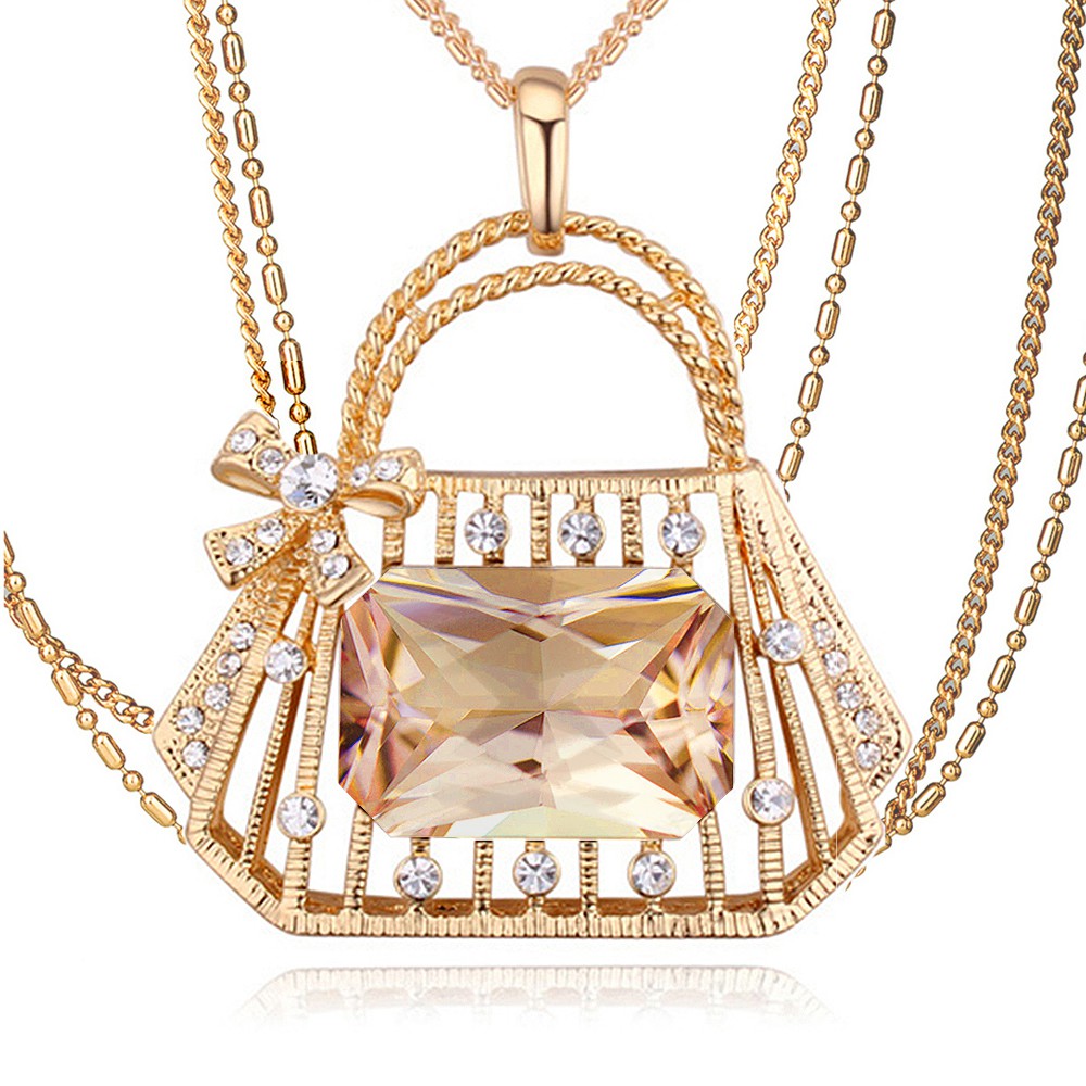 KRYSTAL COUTURE Pamela Handbag Long Necklace Adorned with