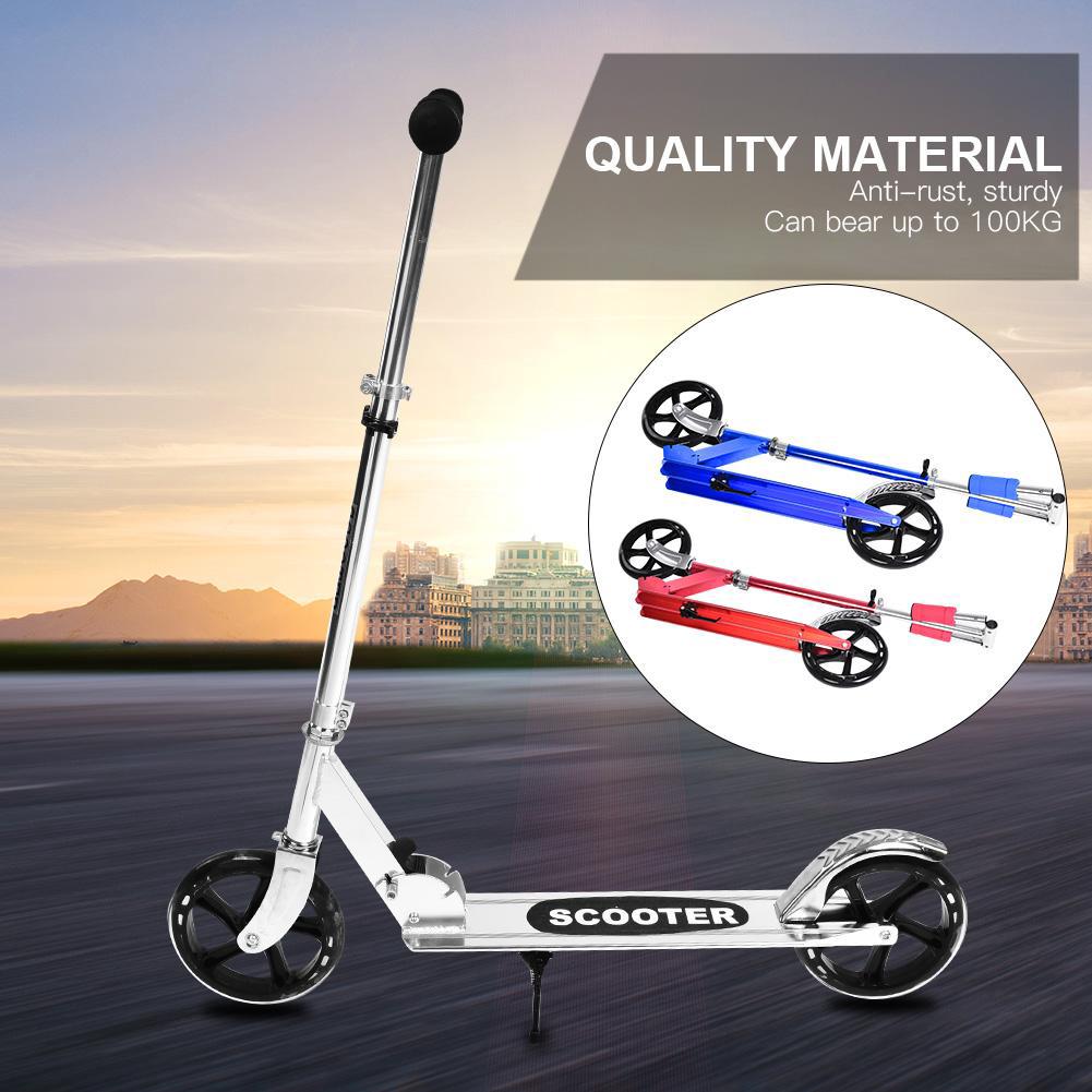 NonElectric Adult Kick Scooter wtih 2 Big Wheels Easy Folding Height