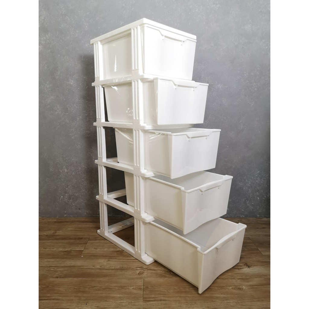Minimalist White Plastic Drawer Storage Clothes 4