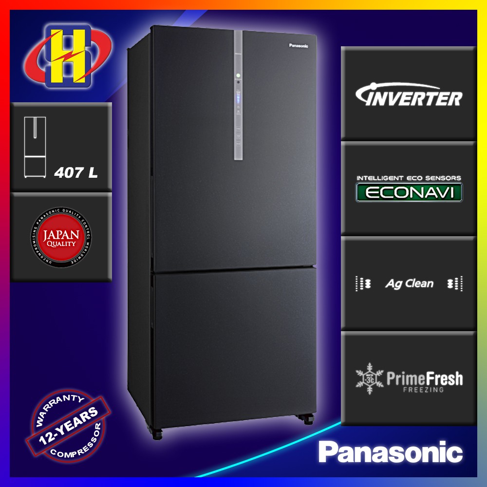 Panasonic Refrigerator Bottom Freezer Inverter Primefresh (422 L) NR