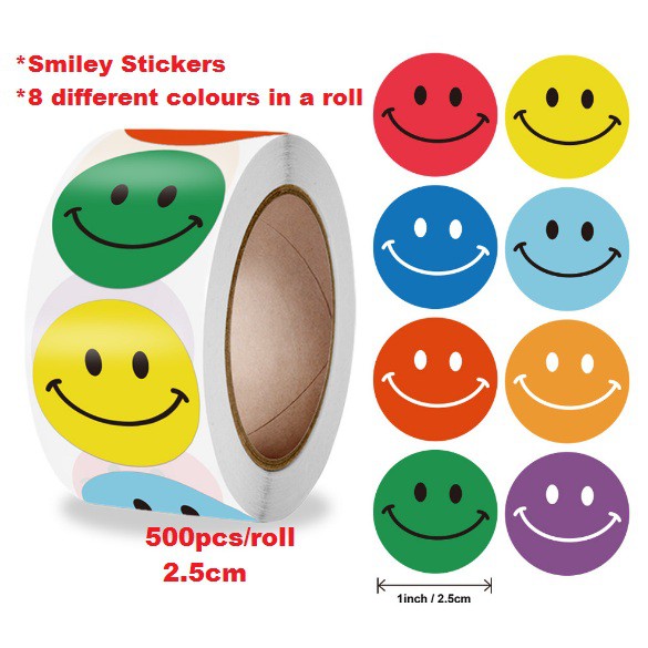 [2.5cm] Smiley Stickers/Label Sticker Baking DIY Gift Stickers/Pelekat/Happy Face/Smiley face