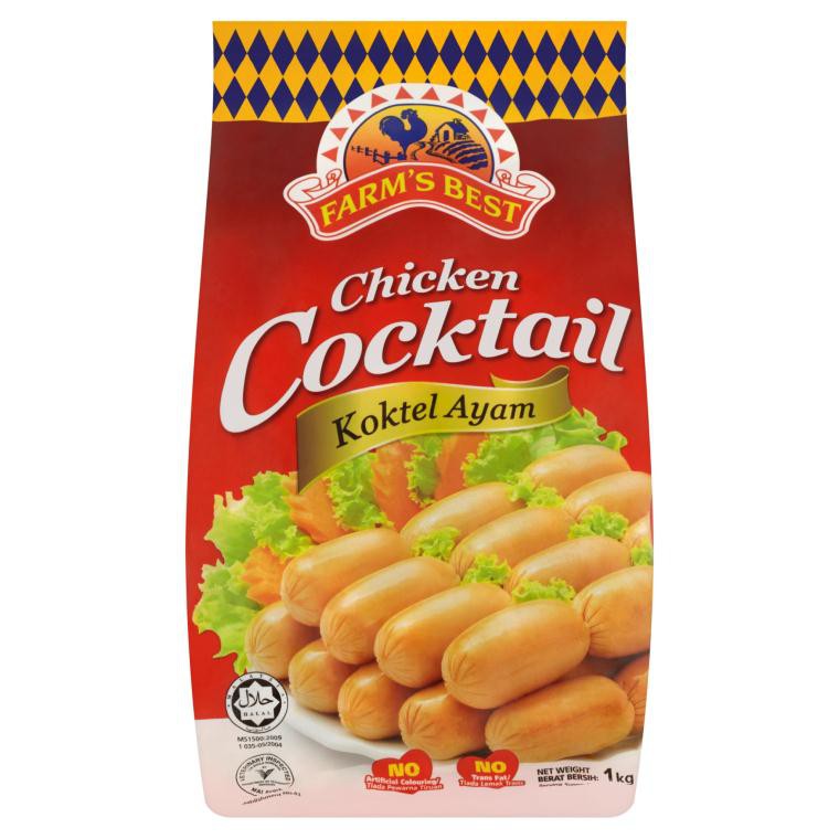 Farm's Best Chicken Cocktail Sausage Sosej Ayam Hot Dog 1Kg Shopee
