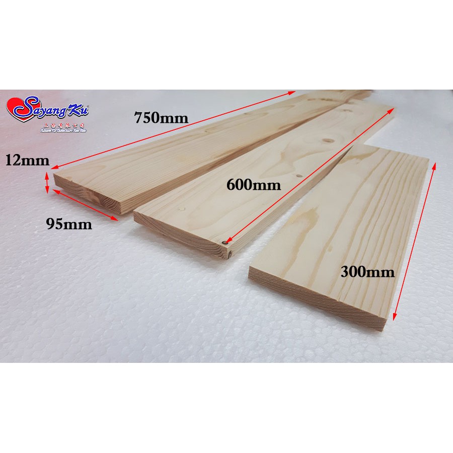 [HOT] 12mm x 95mm [300 / 600 / 750mm] Pine Wood Wooden Panel / Wooden