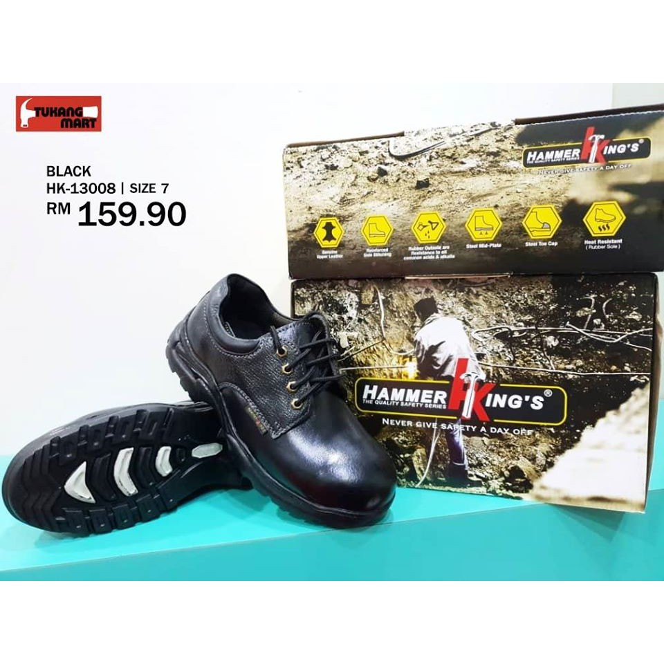 HK13008 HAMMER KING SAFETY SHOES BLACK Shopee Malaysia