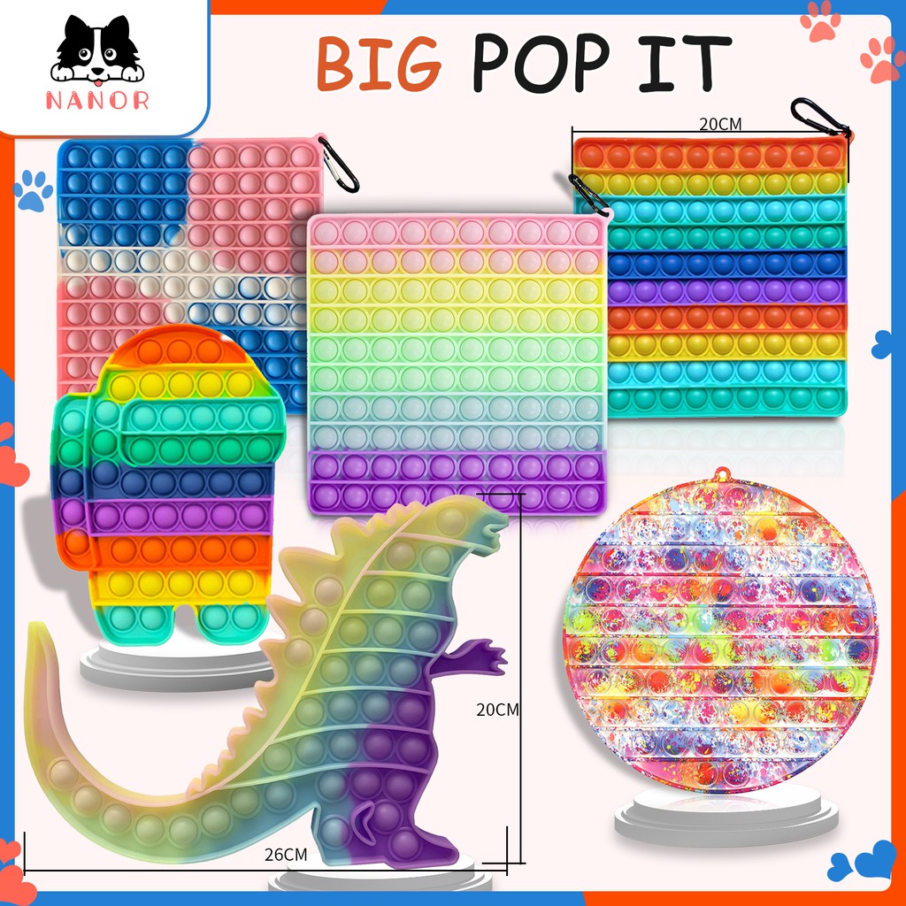 Big Size Rainbow Push Pop It Among Us Bubbles Fidget Toy Giant Pop It fidget toy 200 pops for