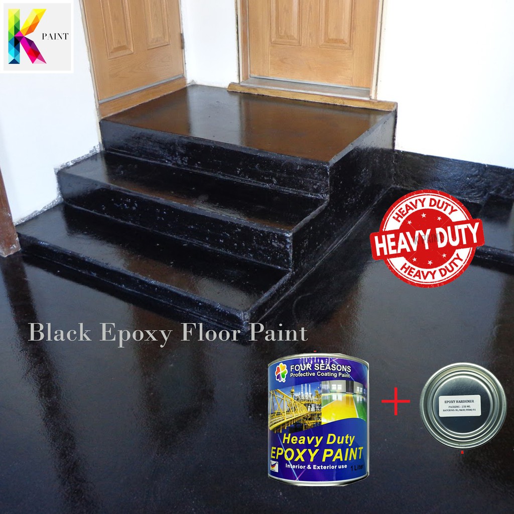 Black Epoxy Floor Paint 1L/5L heavy duty epoxy floor paint Shopee