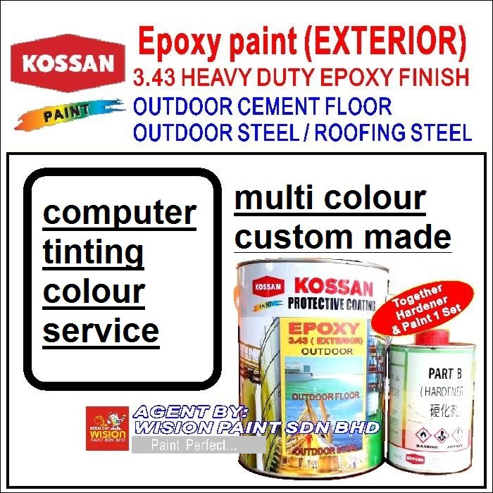 KOSSAN PAINT EPOXY EXTERIOR PAINT ( 5 Liter ) KOSSAN 3.43 EPOXY PAINT