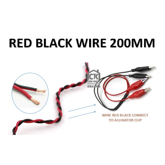 RED BLACK WIRE 200MM LENGTH FOR STUDENT EXPERIMENT USE/ WIRE HITAM