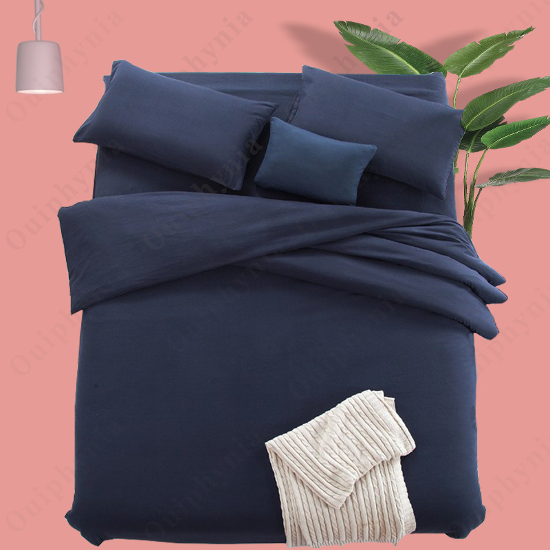 14 Colors Solid Double Color Bedding Set 3 and 4Pcs Duvet Cover Sets