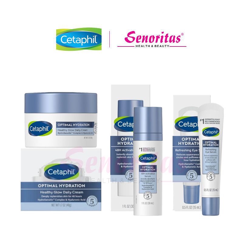 Cetaphil Optimal Hydration Glow Day Cream/Refreshing Eye Serum/48 Hours