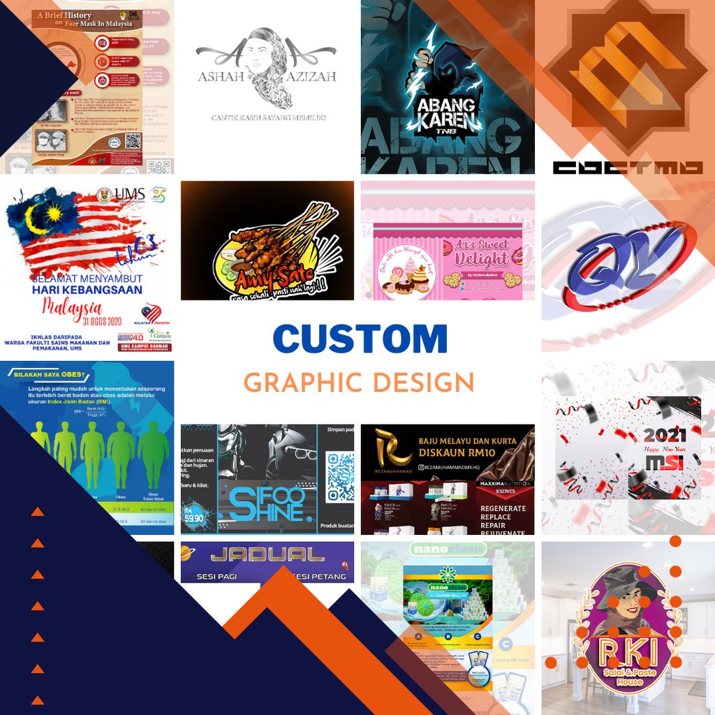 (UNLIMITED REVISION) Custom Graphic Design Service Shopee Malaysia