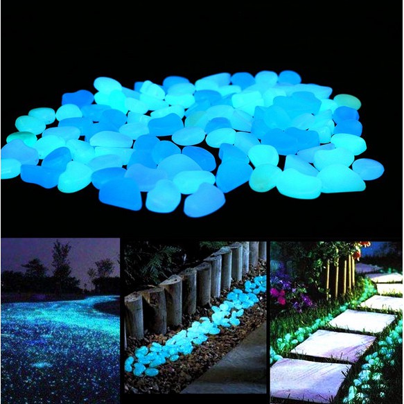 10Pcs Garden Luminous Glowing Stone Glow in the Dark Garden Glow Stones Rocks for Walkways