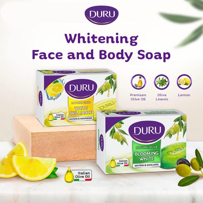 DURU Natural Olive Oil Whitening Soap Exfoliating moisturizer Skincare