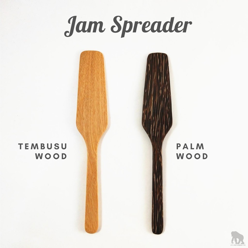 GMart Wooden Jam Spreader (18cm) Palm Wood Tembusu Wood Butter Knife