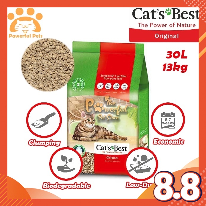 Cat's Best Oko Plus Original Cat Litter Natural Fibre Fiber Pine Wood