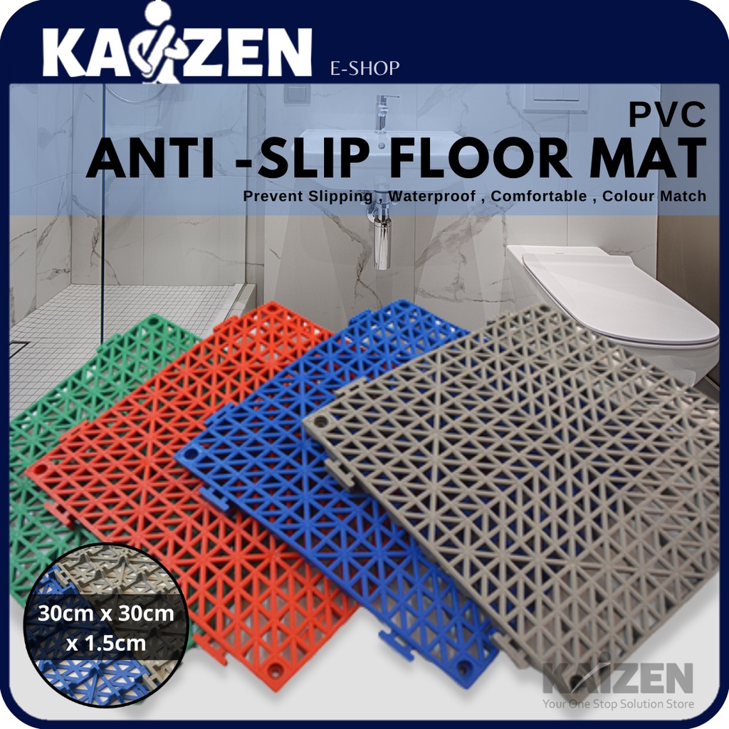 PVC Anti Slip Floor Mat Bathroom Toilet Kitchen Non Slip Mat Splicing