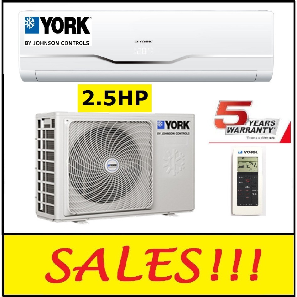 【FREE SHIPPING】YORK 2.5HP AIR COND (NONINVERTER) AIR CONDITIONER