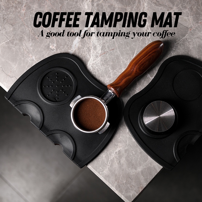 [Good Value] Espresso Tamping Corner Mat Thick Silicone Coffee Powder