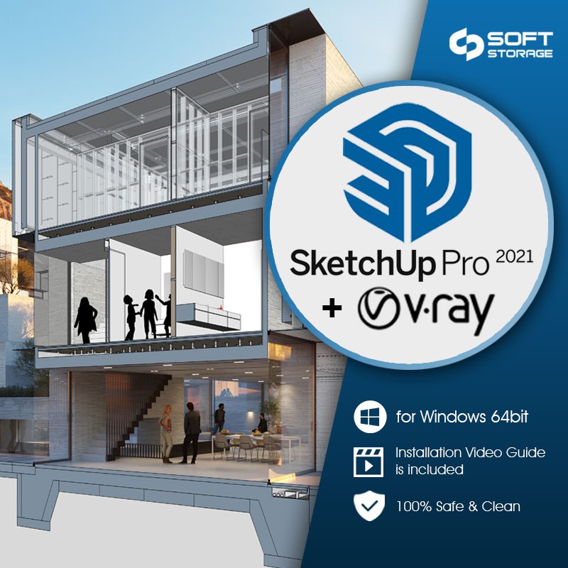 SketchUp Pro 2021 + Vray Next 5 Windows Lifetime