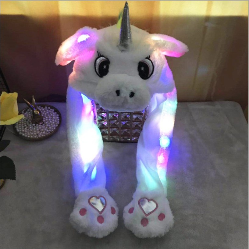 Movable Hat LED Light Balloon Rabbit Ears Dance Unicorn Hat Tik Tok