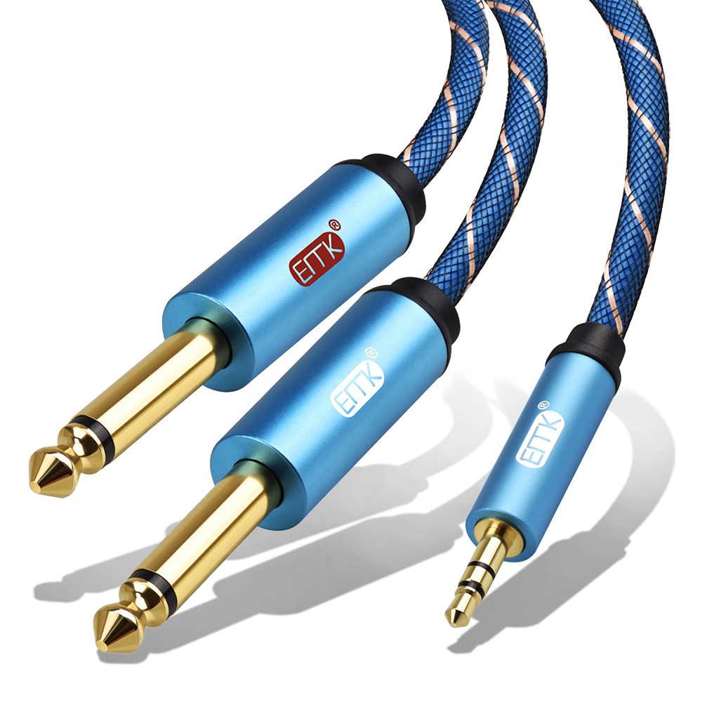 3.5mm to 2 6.35mm Audio Cable Stereo Aux 3.5 Male to Male 6.35 6.3 6.5