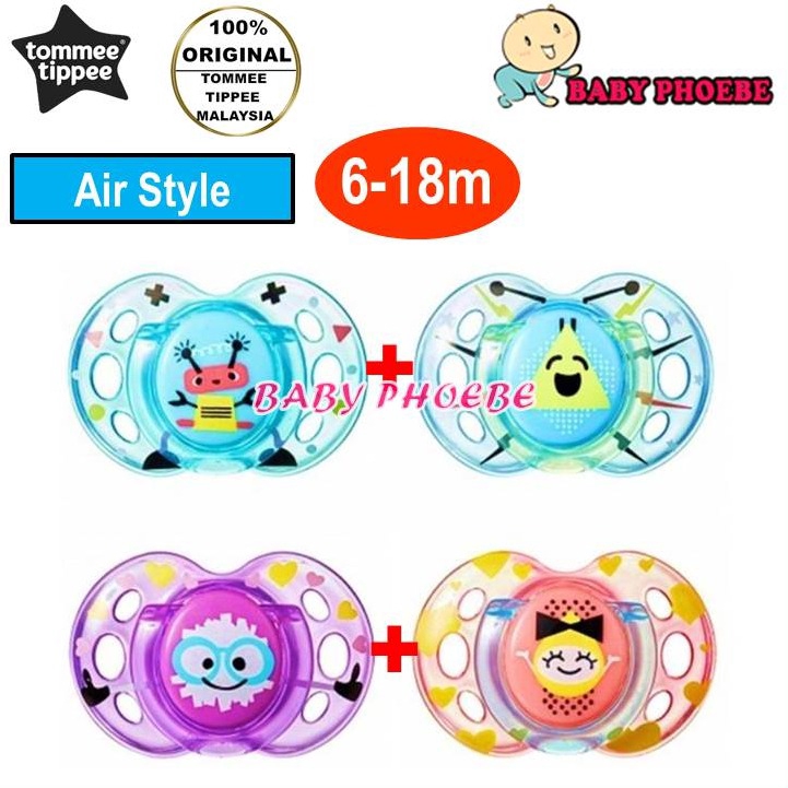 Tommee Tippee Air Style Orthodontic Soother with Hygiene Cover 618m