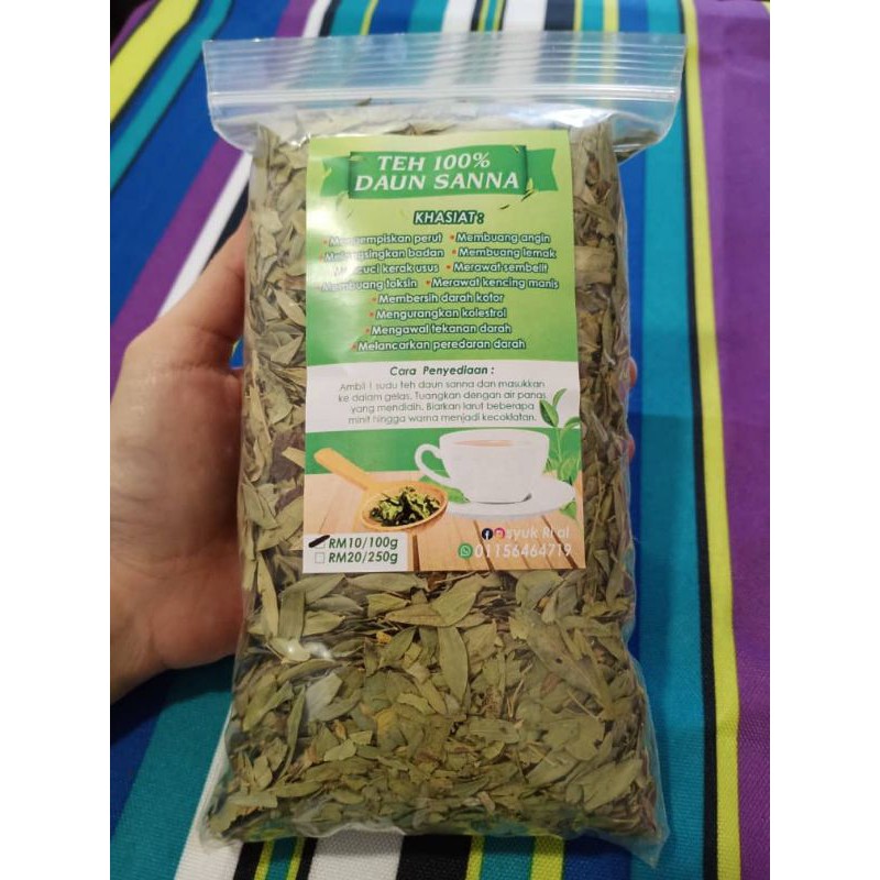 💥Herba Daun Teh Sanna Senna Mecca Daun Jati 100gram 💯 Asli