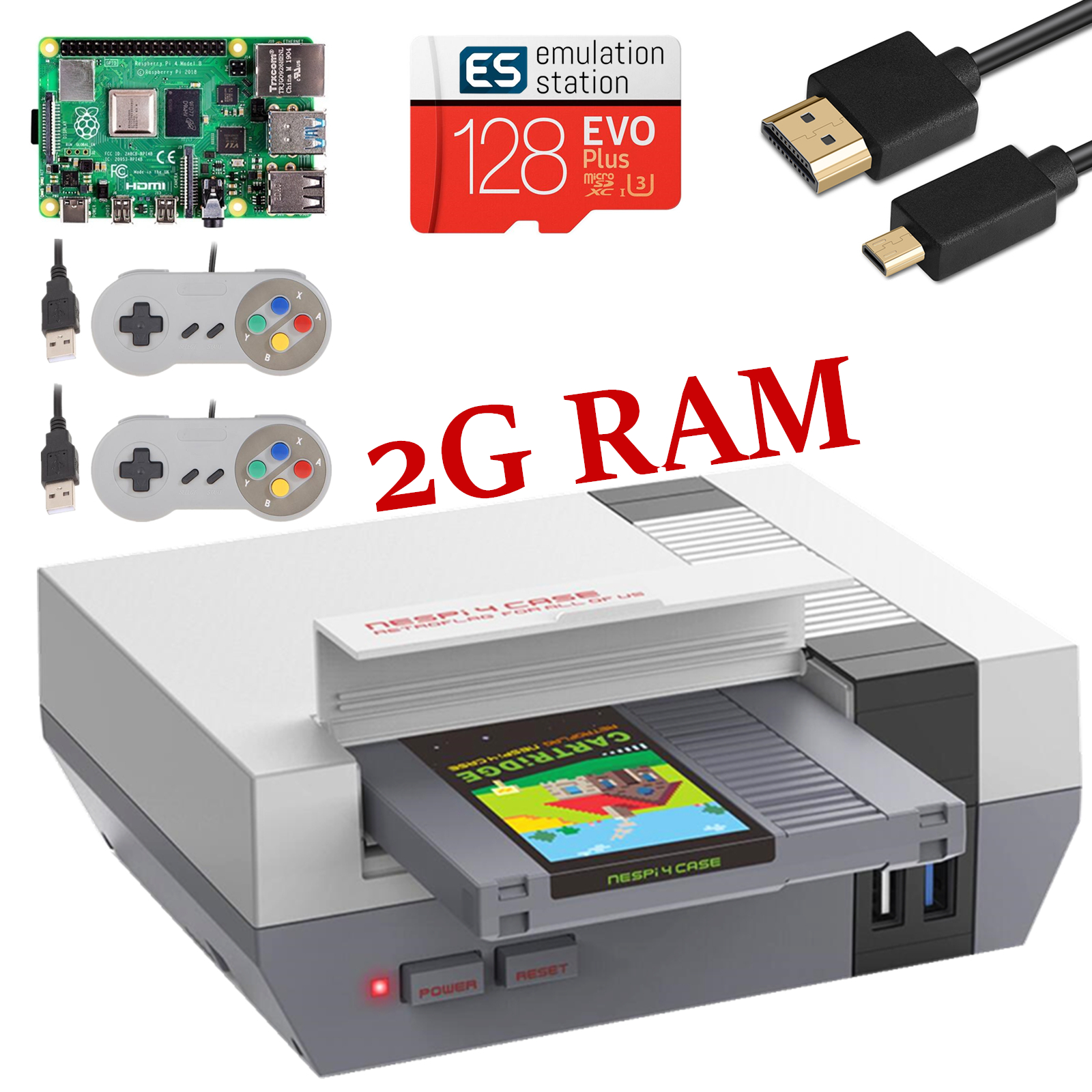 128G NESPi 4 Case For Raspberry Pi 4 2G Ram Retro Arcade