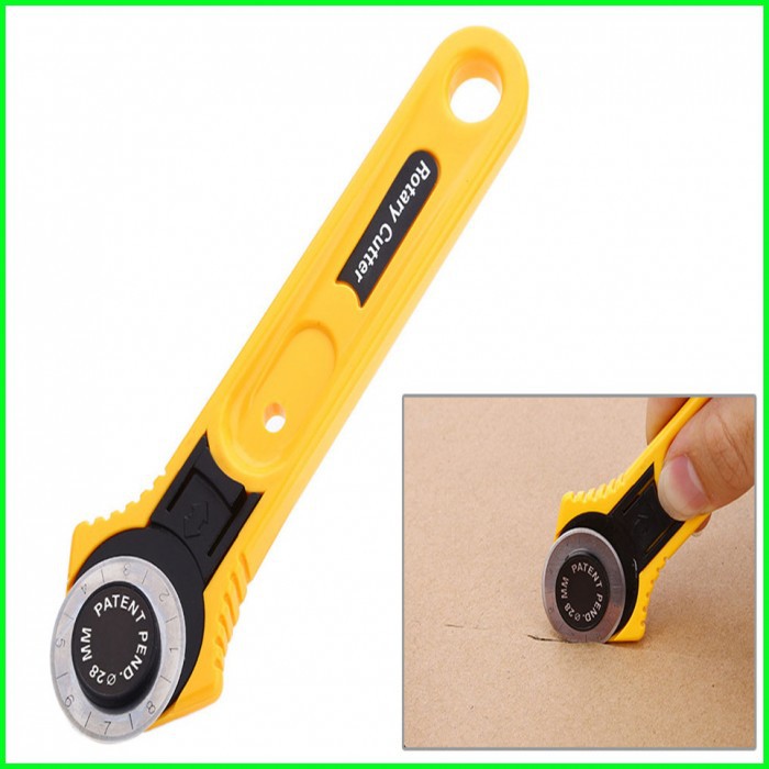 28MM SEWING TOOL ROLLER CUTTER CIRCULAR ROTARY BLADE YELLOW COLOR