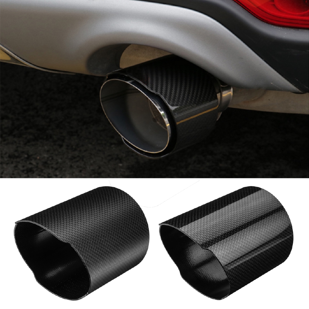 63mm/89mm Curved Exhaust Tips Car Akrapovic Carbon Fiber Muffler Pipe